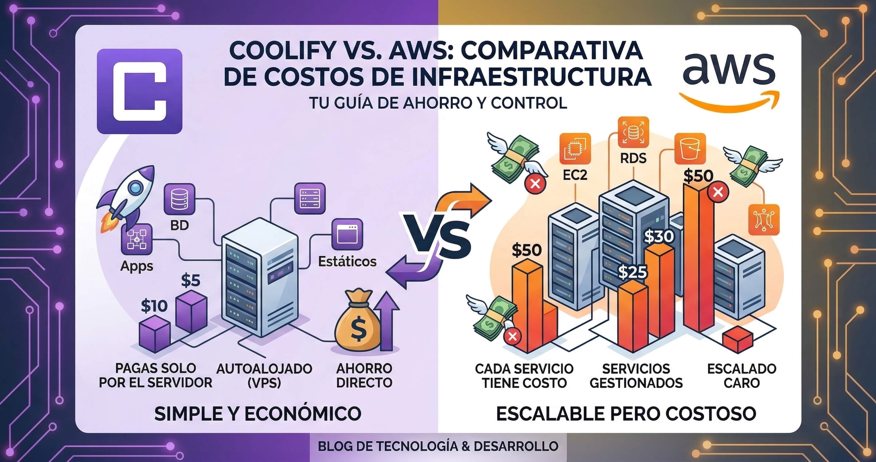 Cuánto nos cuesta nuestra infraestructura con Coolify vs lo que pagaríamos en AWS